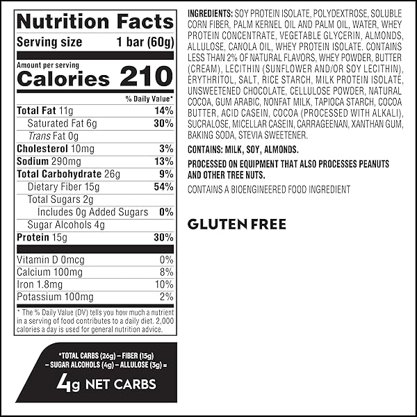 ATKINS HIGH PROTEIN BARS, COOKIE FUSION FLAVOR, 15G OF PROTEIN, 4G NET CARBS, KETO PROTEIN BARS, LOW SUGAR, 4 COUNT