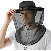Mosquito Net Hat for Women Men - Sun Protection Hat with Foldable Mesh, Fishing & Hiking Hat with Ponytail for Beach, Safari