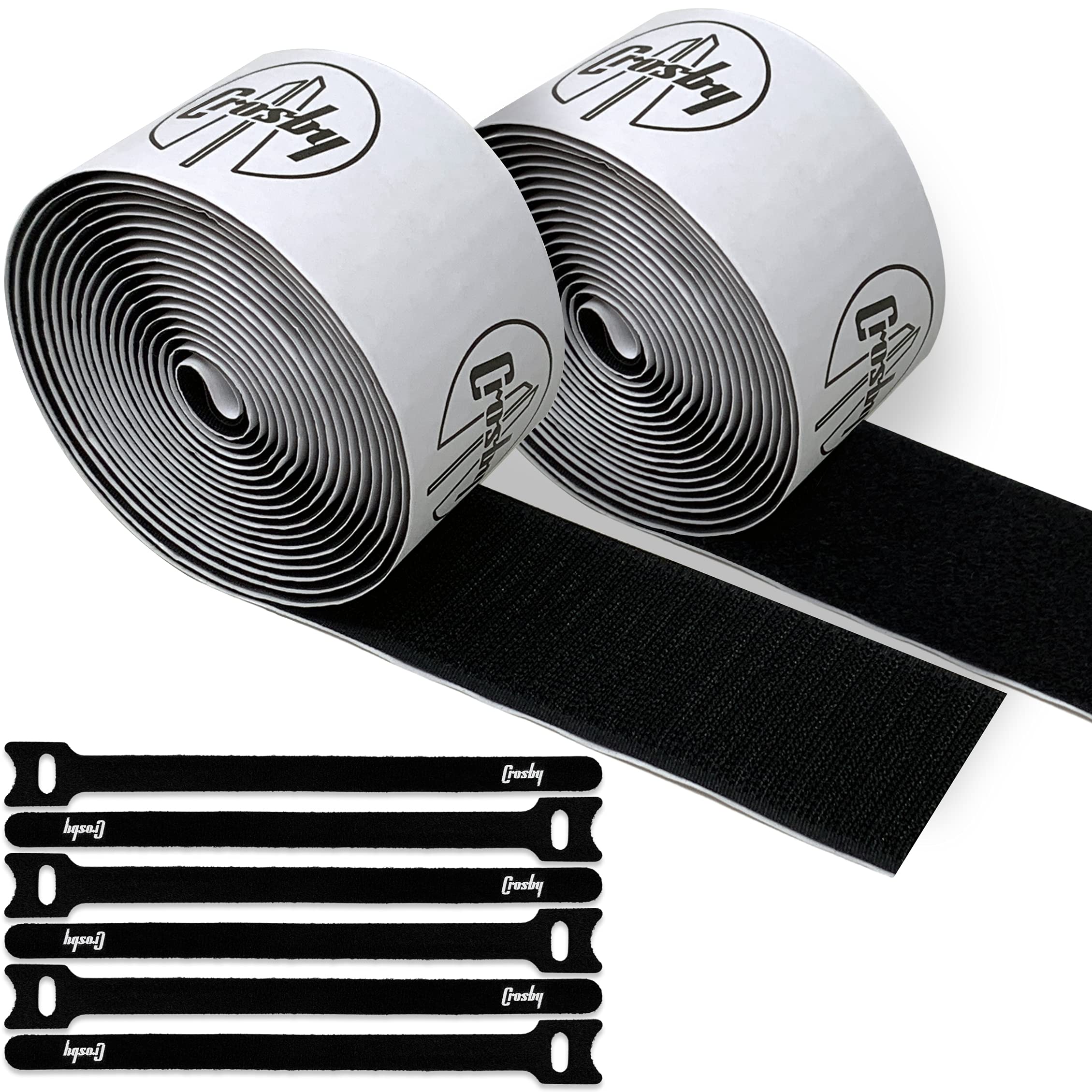 Crosby Pedalboard Grip Kit - 3 Metres of Heavy Duty Hook & Loop Tape Plus 6 Reusable Cable Ties for Guitar or Bass Pedal Board Mounting and Cable Management