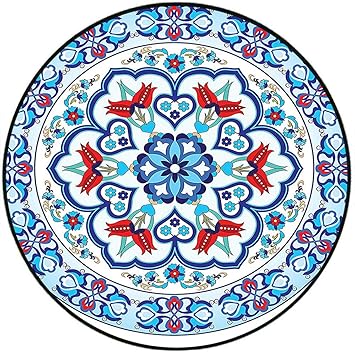 Amazon Com Short Plush Round Carpet Ottoman Turkish Style