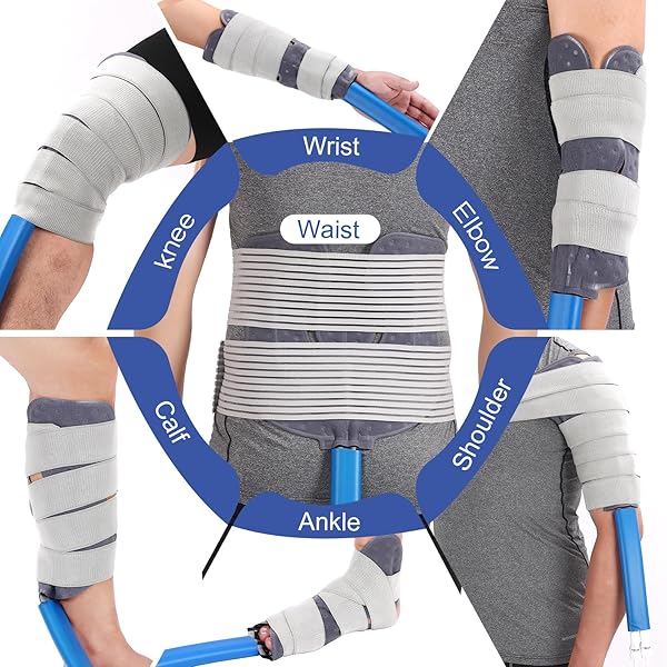 MEDICAL COLD THERAPY SYSTEM ICE MACHINE FOR KNEE PAIN RELIEF CRYOTHERAPY FREEZE KIT WITH UNIVERSAL PAD FOR SHOULDER ANKLE BACK HIP LEG ARTHRITIS SWELLING INJURY RECOVERY (DARK BLUE)