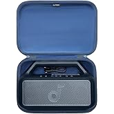 LTGEM Hard Travel Cases for Soundcore Boom 2 Outdoor Speaker - Protective Carrying Bag(Inside: 11.8" x 7.5" x 2.2"), Case Only, Blue