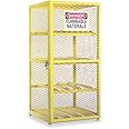 Durham Steel/Iron Horizontal Cylinder Storage Cabinet, EGCC8-50, 8 Cylinder Capacity, 30" Length x 30" Width x 71-3/4" Height, Yellow Powder Coat Finish