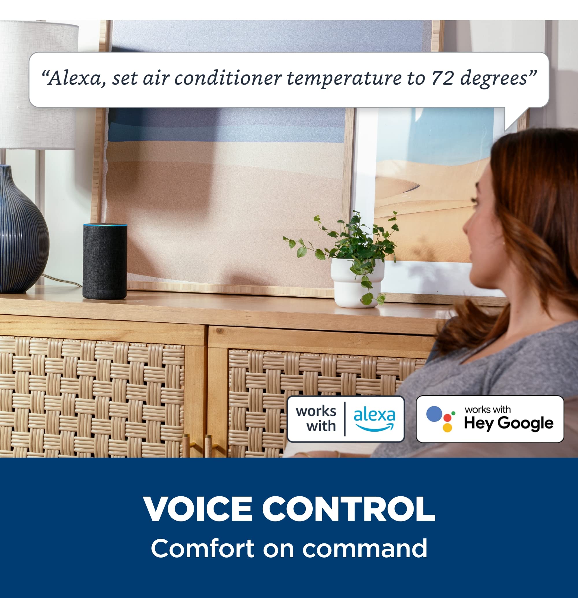 GE AWCS12WWA Window Air Conditioner, Wi-Fi Enabled, Energy-Efficient Cooling for Large Rooms up to 550 sq ft, Easy Install Kit, Control Using Remote or Smartphone App, New 12,000 BTU, White