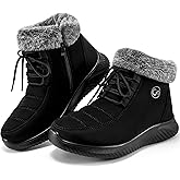 Alicegana Winter Boots for Women Warm Fur Lined Snow Shoes Slip on Ankle Booties Comfortable Anti Slip Outdoor Boots