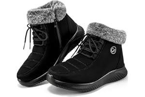 Alicegana Winter Boots for Women Warm Fur Lined Snow Shoes Slip on Ankle Booties Comfortable Anti Slip Outdoor Boots 2025
