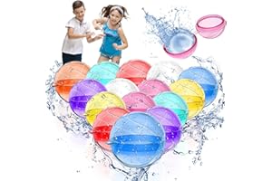 MTNTE Reusable Water Balloons for Kids Adults Outdoor Activities Self Sealing Quick Fill Water Balloons Silicone Water Bombs with Mesh Bag,12pack