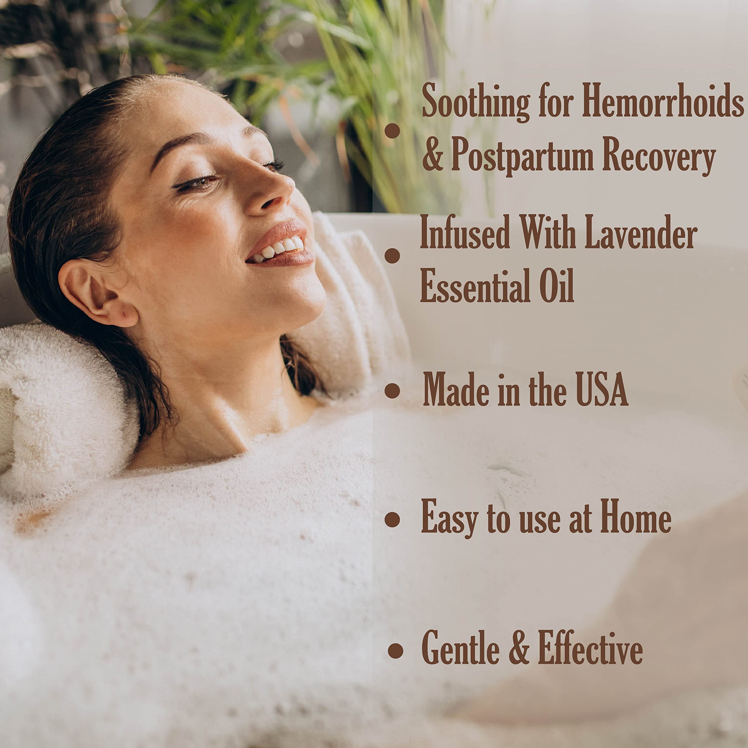 Aromasong Sitz Bath Postpartum Soak - Made in The USA with Dead Sea Salt & Epsom Salts - Soothing and Calming Ingredients Including Lavender, Chamomile Flower, and Eucalyptus Oil