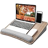 HUANUO Portable Lap Laptop Desk with Pillow Cushion, Fits up to 15.6 inch Laptop, with Anti-Slip Strip & Storage Function for