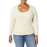 Amazon Essentials Women's Long-Sleeve Sweater Fine Gauge Stretch Scoop Neck, Available in Plus Sizes