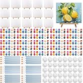 Tivcck 16 Set Canvas Panels and Easel Painting Kit,8 x 10 in Painting Canvases with Easel,16 Acrylic Paint Strips with 32 Brushes,16 Palettes,Art Painting Kits for Birthday Party Favors