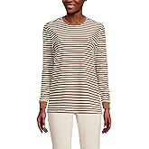 Lands' End Women's Long Sleeve Cotton Interlock Crew T-Shirt