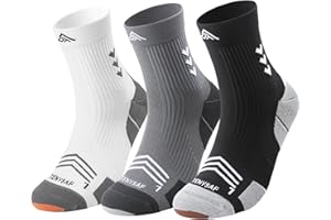 TENYSAF Compression Sport Running Socks: Athletic Crew Socks for Men Women Cycling Hiking Basketball Work,3 Pairs