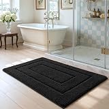 DEXI Bath Mat 40 x 60 cm Microfiber Non-Slip Machine Washable Black view 4