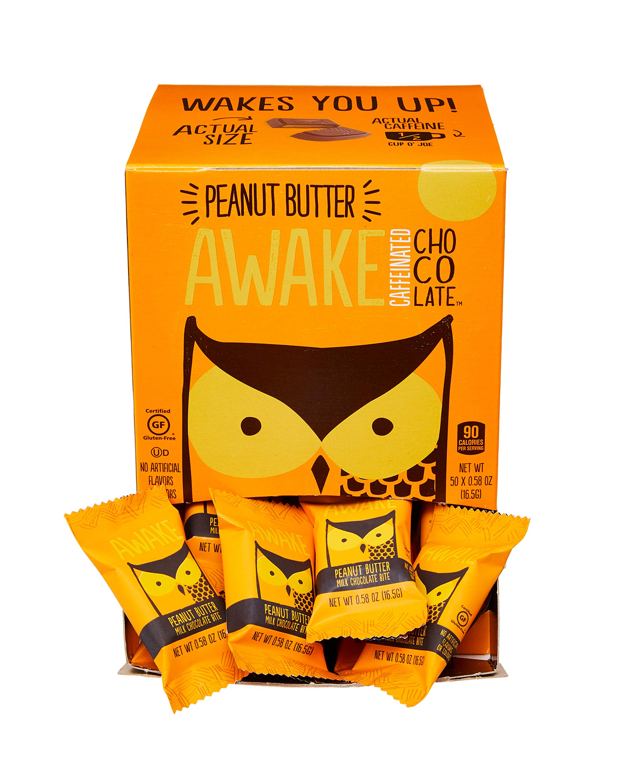 Awake Caffeinated Chocolate Energy Bites, Peanut Butter, 300 Count