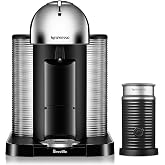 Nespresso Vertuo Coffee and Espresso Maker by Breville, Chrome with Aeroccino Milk Frother