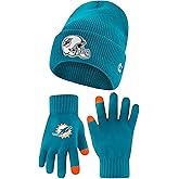 Ultra Game Adults NFL Official Super Soft Heritage Logo Winter Beanie Knit Hat with Extra Warm Touch Screen Gloves