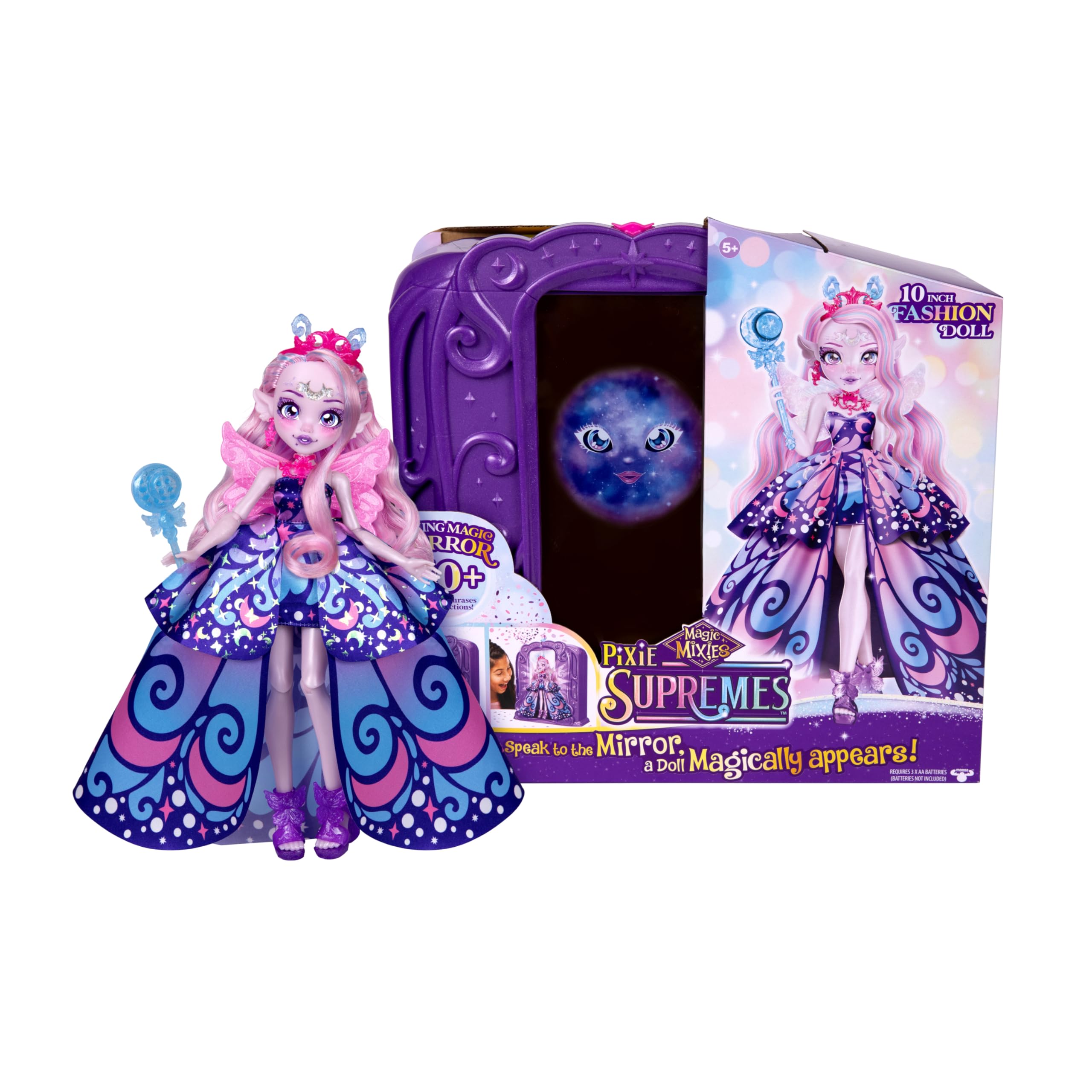 Photo 1 of Magic Mixies Pixie Supremes Magic Mirror. Luna The Butterfly Pixie Supreme. Mix Magic Potion, Find Moonstone, Release to Reveal a Premium 10.5" Pixie Supreme Doll. 50+ Lights & Sounds. Fortune Teller