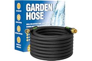 XERGUR Lightweight Garden Hose, 2024 Flexible Garden Water Hose, Portable Patio Hose with Solid Brass Fittings and Double Latex Core for Pet Washing, 25FT