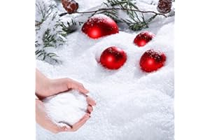 Kasyat Christmas Twinkles Snow Fake Snow Decoration Craft Snow Artificial Flake Fake Snow Powder Filler for Christmas Party Decoration Supplies (White, 250g)