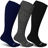 Sockswift Bamboo Viscose Plus Size Compression Socks Wide Calf 15-20mmHg Knee High Sock for Nurses, Pregnant Women, Travel
