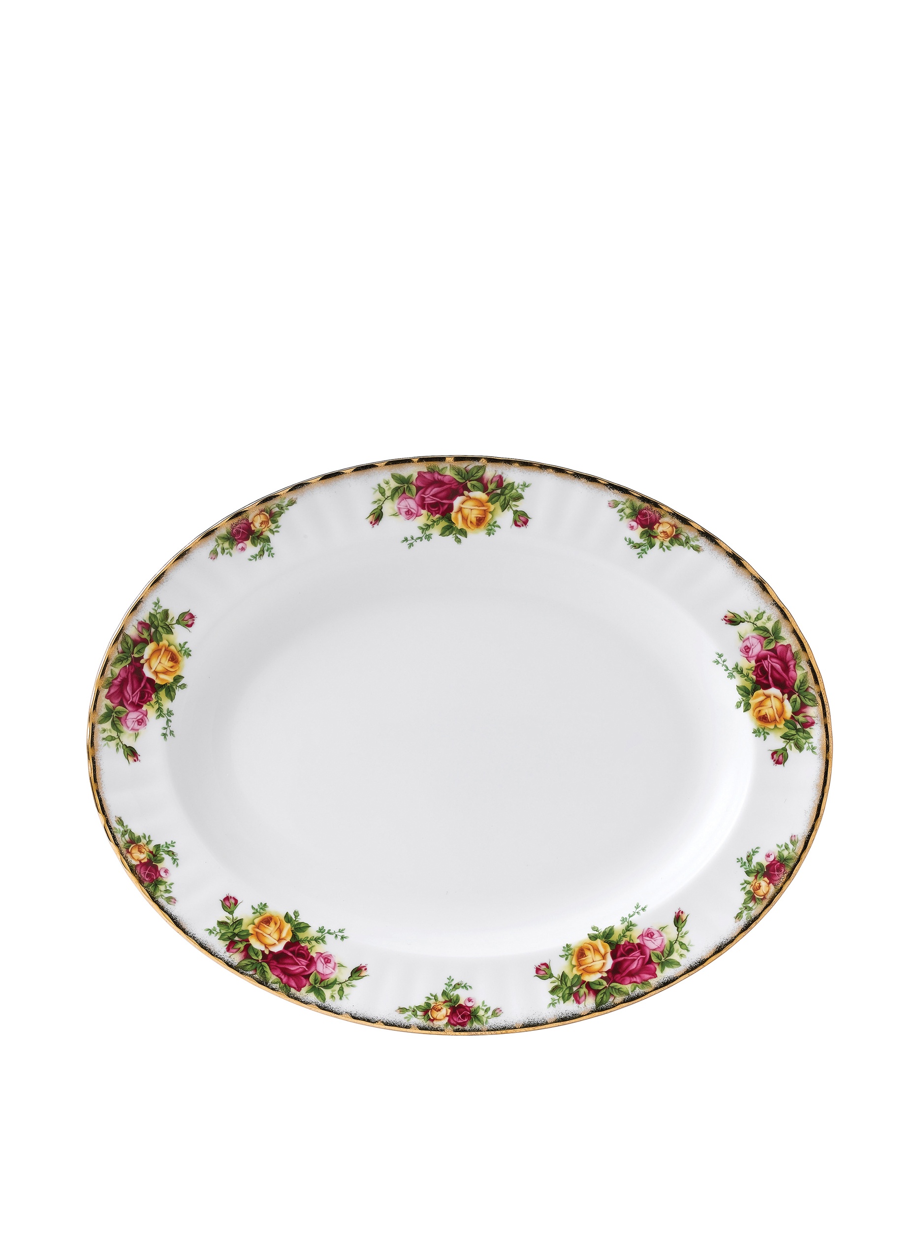 Royal Albert Old Country Roses IOLCOR00109 Oval Dish 33cm White, Fine Bone China