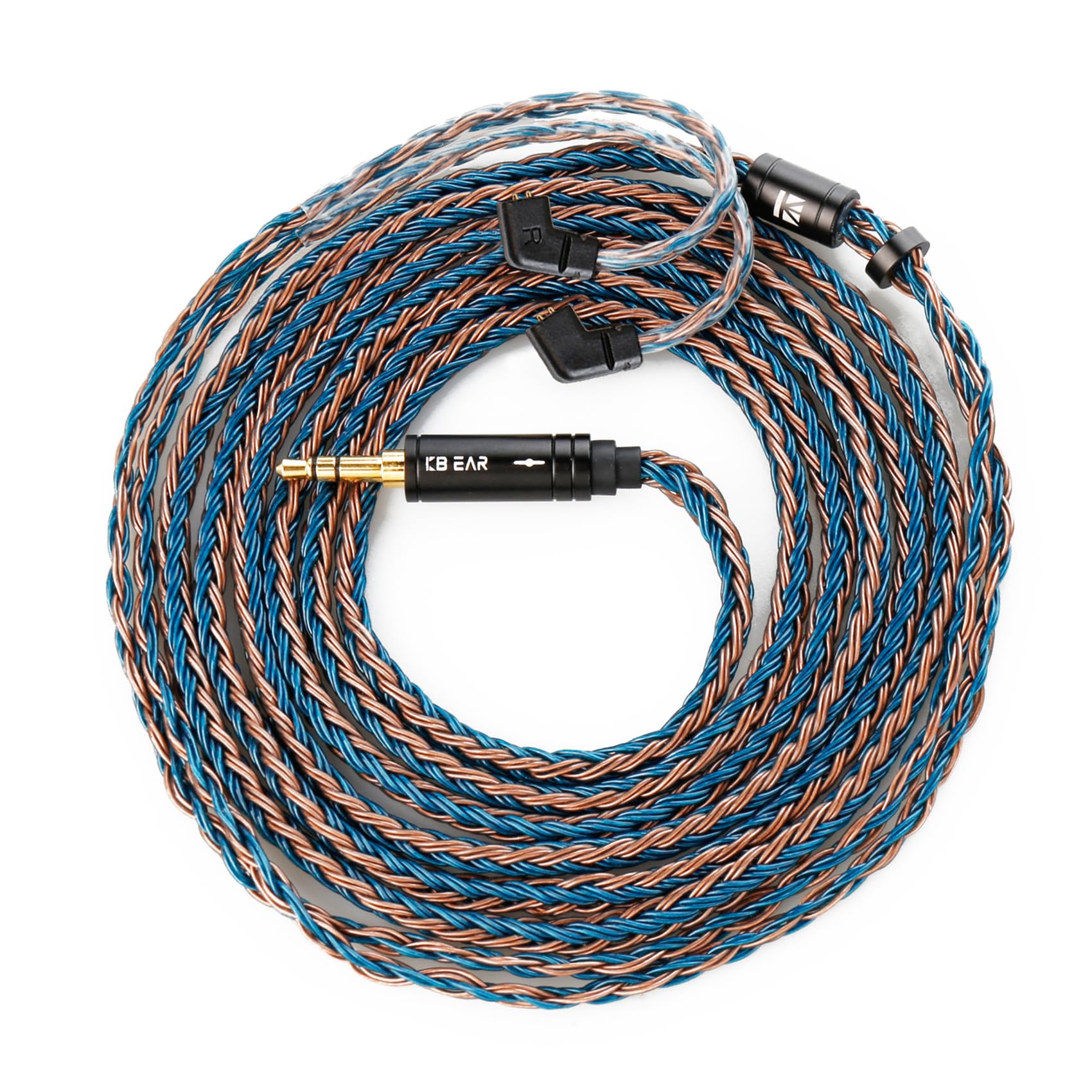 Yinyoo 2M Headphone Cable, Detachable QDC Replacement Cable for KBEAR Storm/KZ ZSN PRO X/ZSX/ZS10 PRO/ZS10 PRO X/EDX PRO/CCA C10 Pro/CRA/CA16 PRO (QDC, 3.5mm, Brown-Blue)
