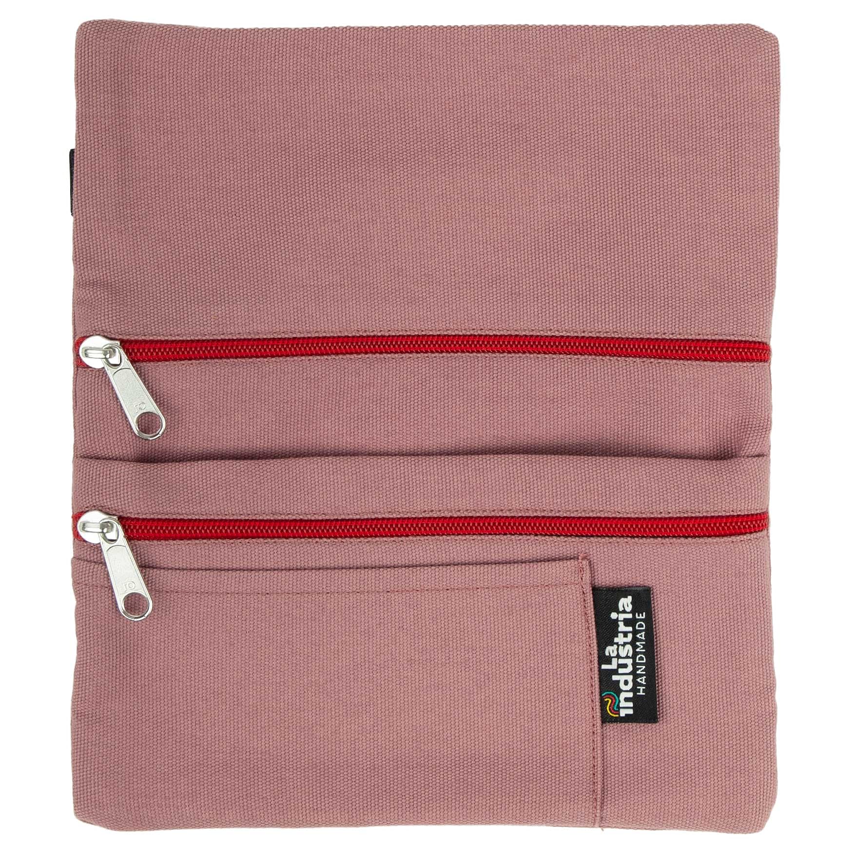 Organic Cotton Pouch Bag Case for Rolling Tobacco and Accessories - Versatile Purse Travel Storage Carrying Holder Organizer (Pink)