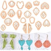 Puocaon Basic Clay Earring Cutters - 21 Pcs Polymer Clay Cutters, Classic Geometric Clay Jewelry Cutters Set, Shell Clay Earring Cutter, Radial Shape Clay Cutters for Polymer Clay Jewelry Making