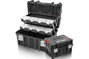 Anyyion Tool Box, 3-Tiers Multi-Function Storage Portable Toolbox Organizer, Stackable.