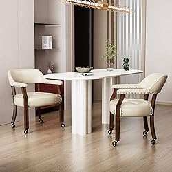 JESONVID Set of 4 Dining Leather Chairs with