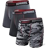 Separatec Mens Underwear with Pouch for balls Anti Chafing Underwear Men Athletic Sport Performance Long Boxer Briefs 3 Pack