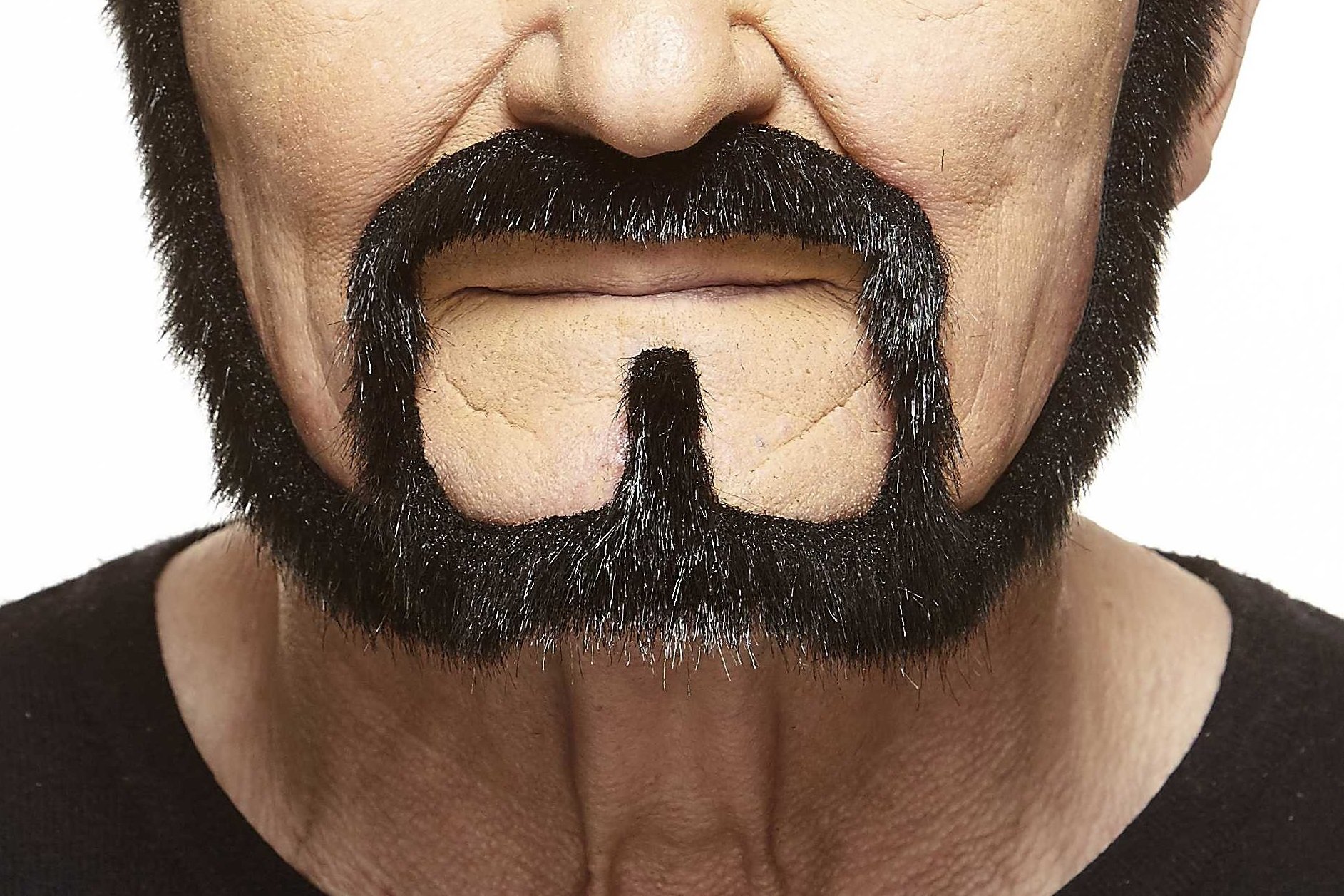Mustaches Self Adhesive, Novelty, Squatter Fake Beard, False Facial Hair, Black Lustrous Color