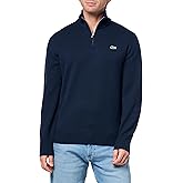 Lacoste Men's Zipped High Neck Carded Wool Sweater