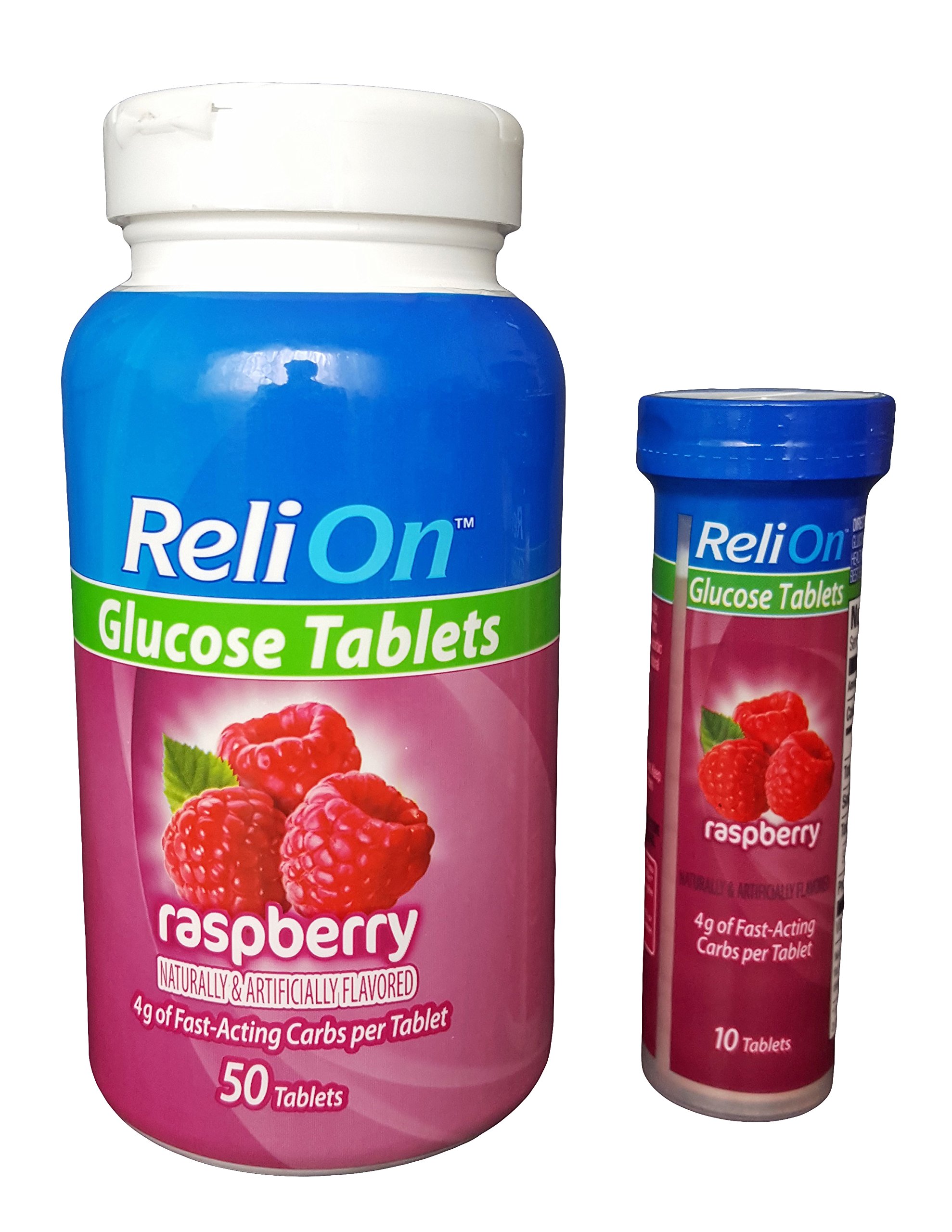 ReliOn Glucose, 50 Tablets with OnTheGo Tube, 10 Tablets