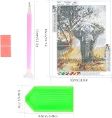 LJHOME 5D Diamond Painting Kit Full Drill Elephant Rhinestone Art Craft view 2