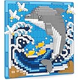 BseSparklion Dolphin Animal 3D Wall Art Micro Mini Building Blocks Set, Unique Home Wall Decor or Table Display, Ideal Gift Toy for Adults & Boys Girls 14+ (1113 PCS)