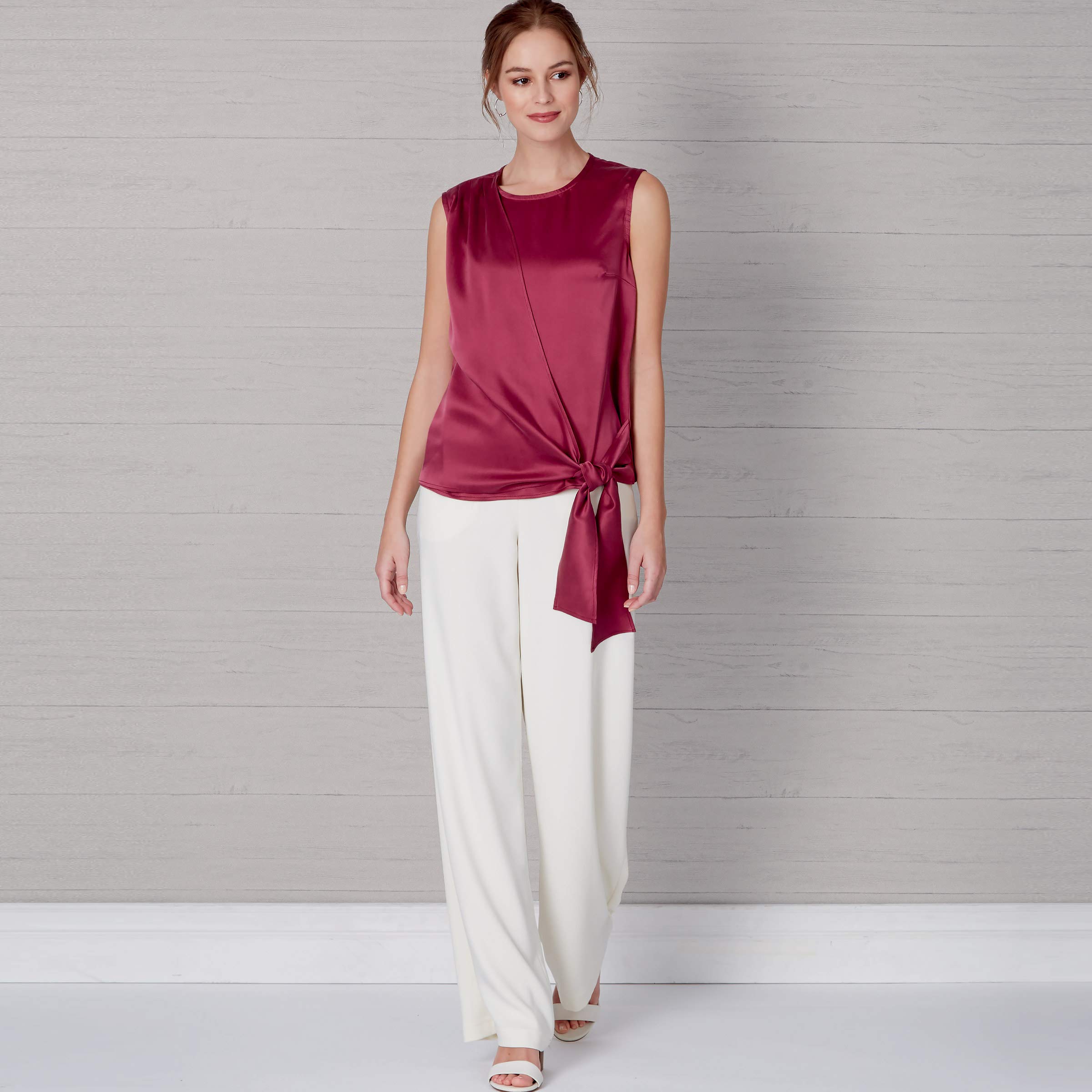 New Look Sewing Pattern N6662 Misses’ Drape Top & Wide-Leg Trousers, A (10-12-14-16-18-20-22)