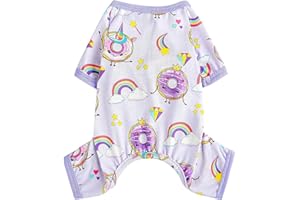 KOSIYI Dog Clothes for Small Dogs Boy Girl, Dog Pajamas Tiny Chihuahua Yorkie Spring Summer Shirt, Cute Puppy Outfit Pjs Jumpsuit Cat Onesie Apparel Pet Clothes