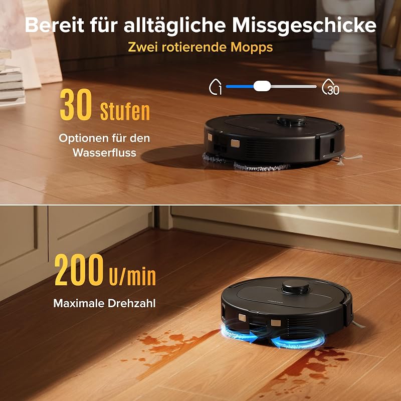 Qrevo S Pro Set Saugroboter mit Wischfunktion, 18.500 Pa Saugkraft