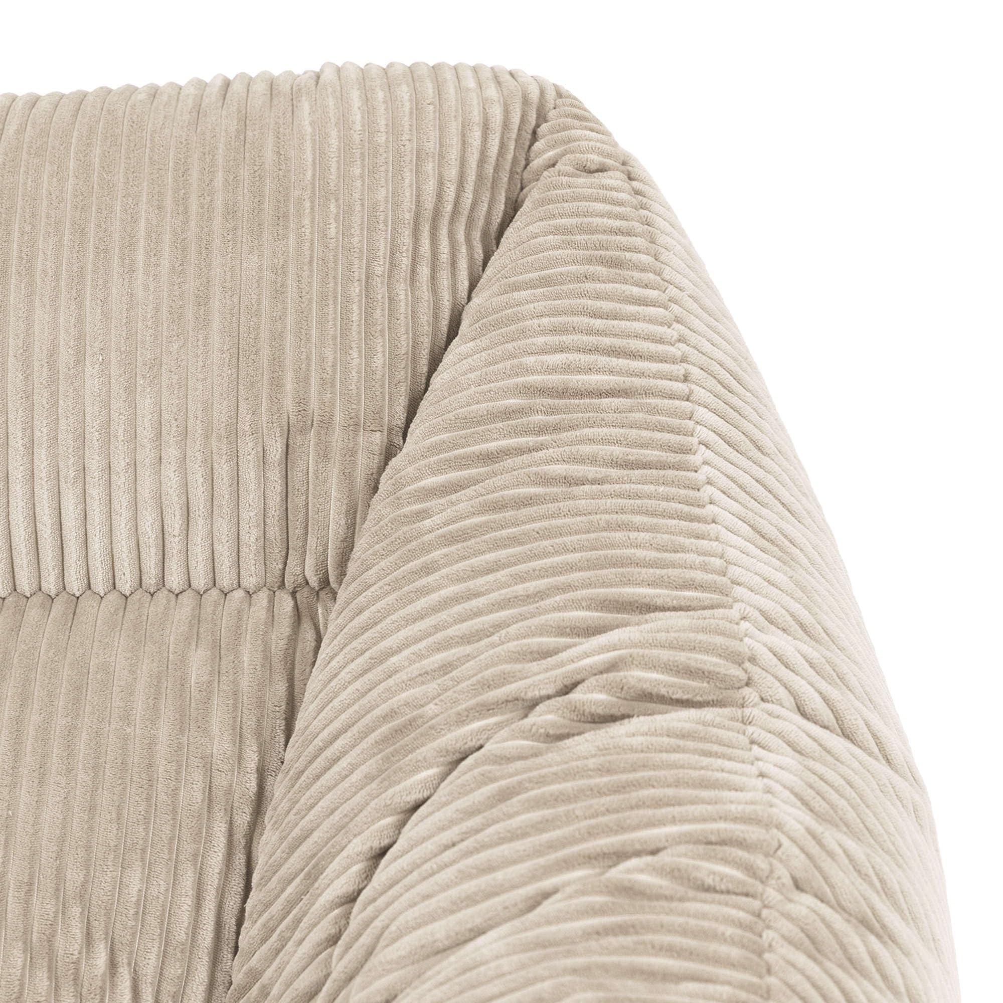 Icon Natalia Sitzsack Sessel mit Hocker für Erwachsene, Beige, Flauschiger Cord Stoff, Riesen Sitzsack Cord mit Füllung, Bean Bag Chair, Bequemer Sessel Wohnzimmer, Lounge, Schlafzimmer, Büro 6