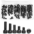 M8 x 10mm 12mm 16mm 20mm 25mm Socket Head Cap Screws 12.9 Grade Alloy Steel Machine Metric Hex Socket Bolts Assortment Kit, 50PCS