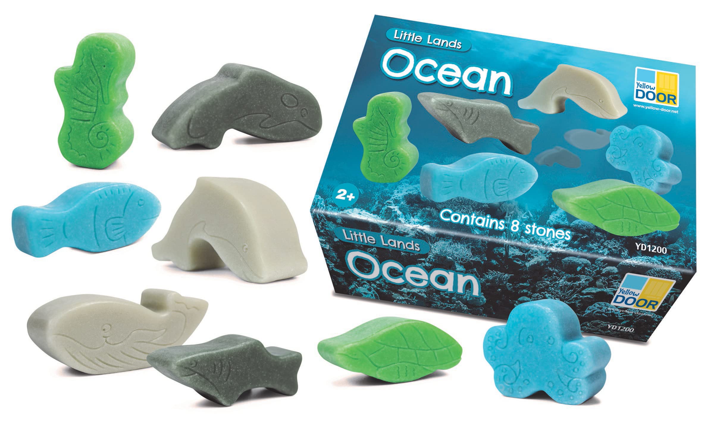 Yellow Door Little Lands: Ocean | Set of 8 ocean animal toys | Under the Sea Play Figures for Small World Water Play | Early Educational Learning | Outdoor Learning | imaginative play kids age 2 3 4 5
