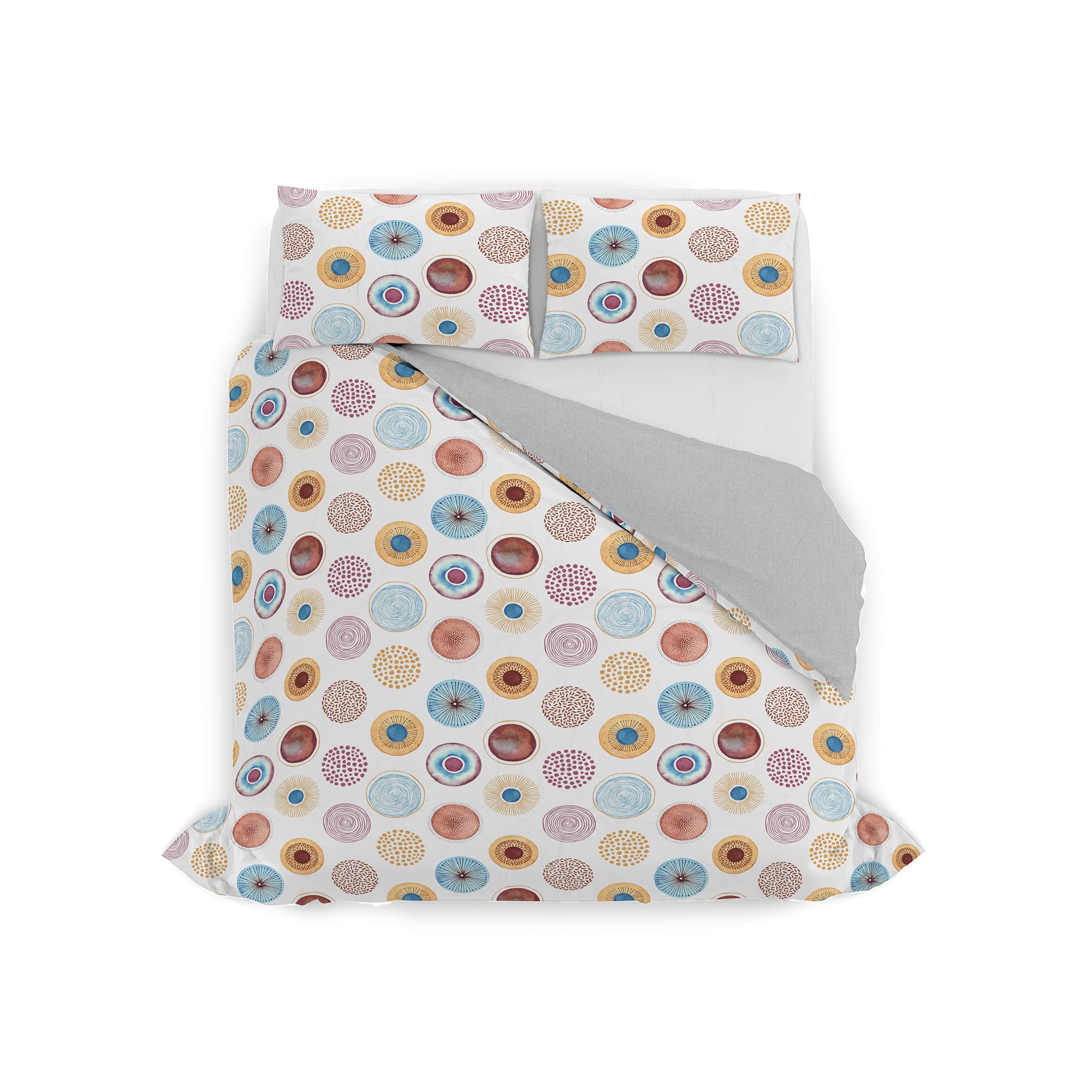 Italian Bed Linen Watercolor Duvet Cover Set, 08, Double