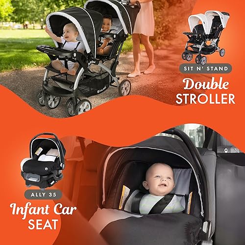 Baby Trend Sit Lightweight Double Stroller With Car Seat Baby