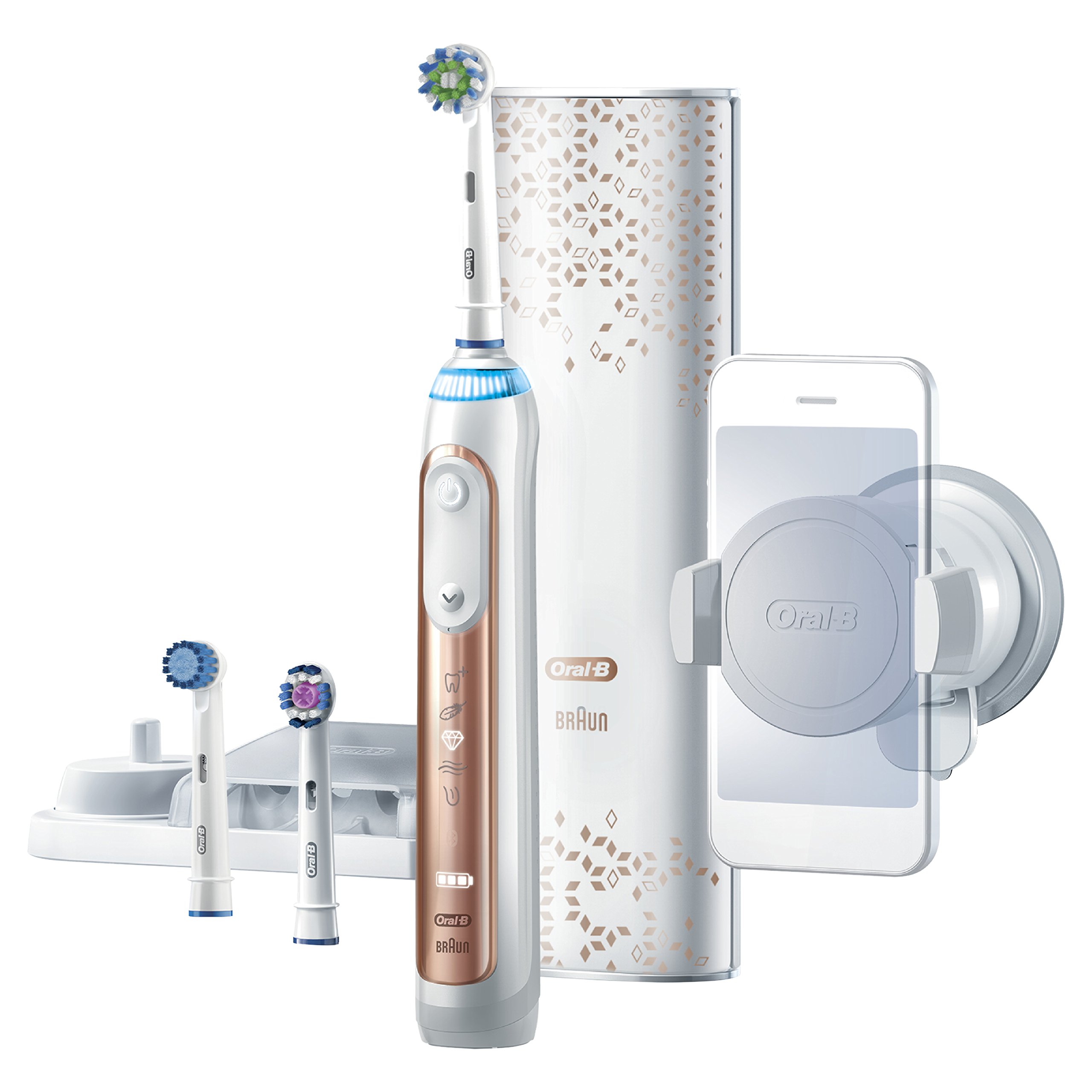 Amazon.com: Oral-B Genius Pro 8000 Electronic Power Rechargeable Battery  Electric Toothbrush with Bluetooth Connectivity, Rose Gold, Powered by  Braun: Music