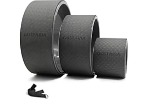 GUSTARIA Yoga Wheel Set, Sports Yoga Wheel Roller for Back Pain, Stretching, Improving Yoga Poses & Backbend, with Extra Guide & Free Yoga Strap, 3 Pack(13, 10 & 6")