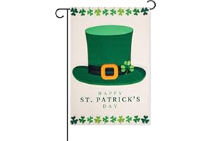 Tugaizi St.Patrick’s Day Garden Flag Shamrock/Hat St Patrick’s Flag 13 * 18.9 Inch Double-sided Happy St. Patrick's Day Flag for House Yard Outdoor Decor