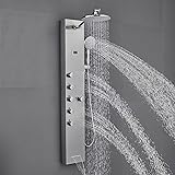 ROVOGO 4 Jets Shower Panel with Rain Head, Handheld, Tub Spout and Temperature Display, 5 in 1 Shower Tower Column with Heigh