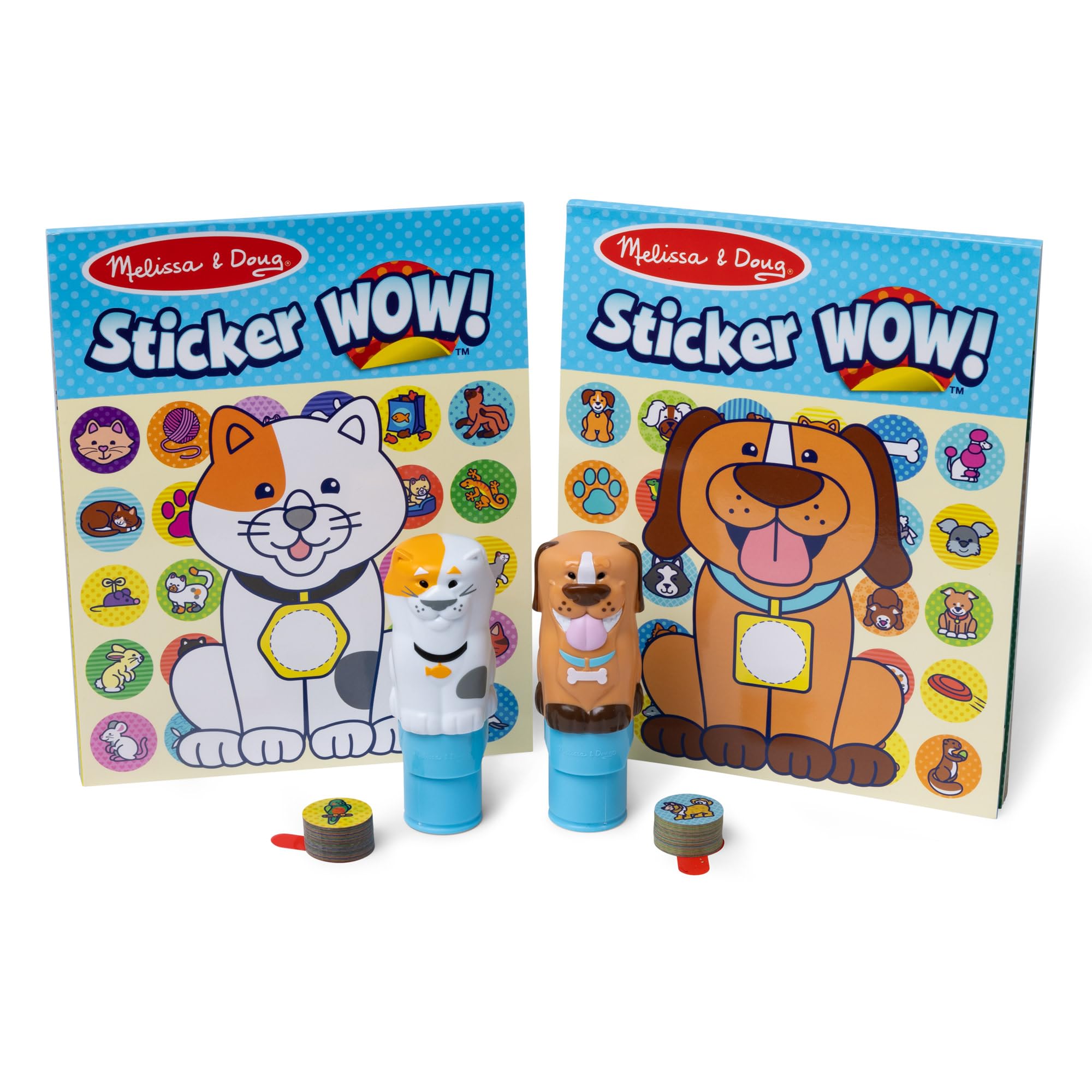 Melissa & Doug Sticker Wow Pets (Dog and Cat) Value Pack Arts and Crafts Collectibles – 2 Activity Pads, 2 Stampers, 2 Bonus Sticker-Stacks - FSC Certified